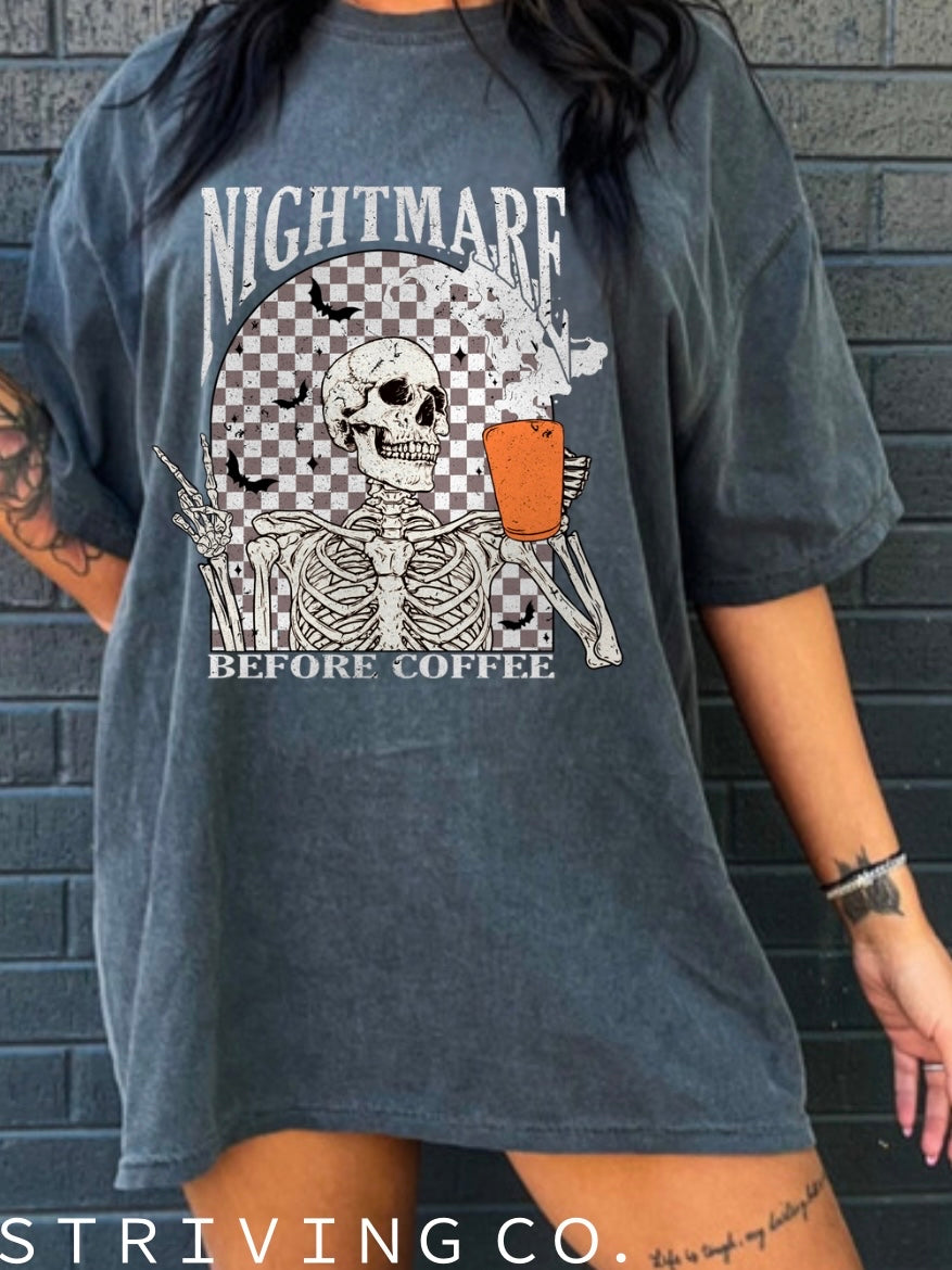 Nightmare before coffee tee