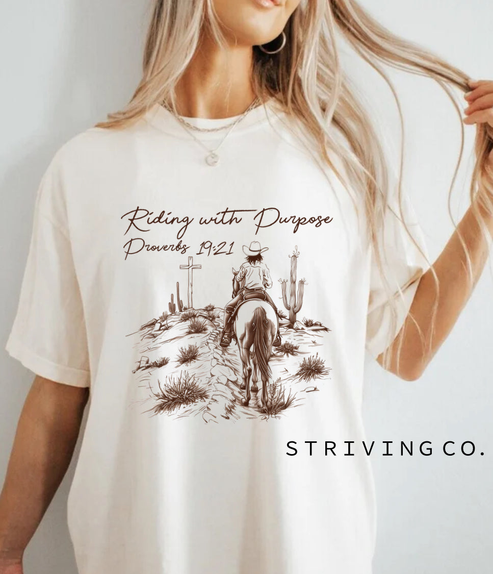 Riding with purpose tee