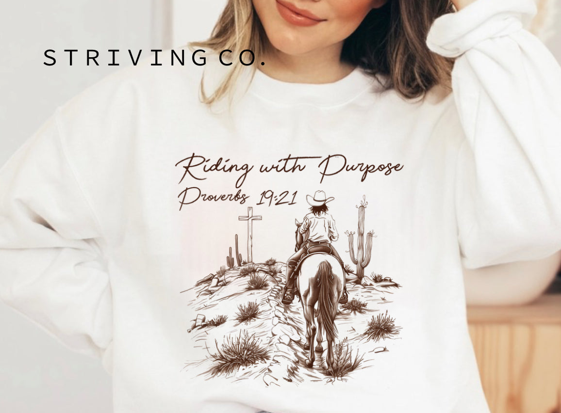 Riding with purpose crewneck