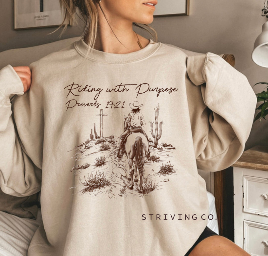 Riding with purpose crewneck