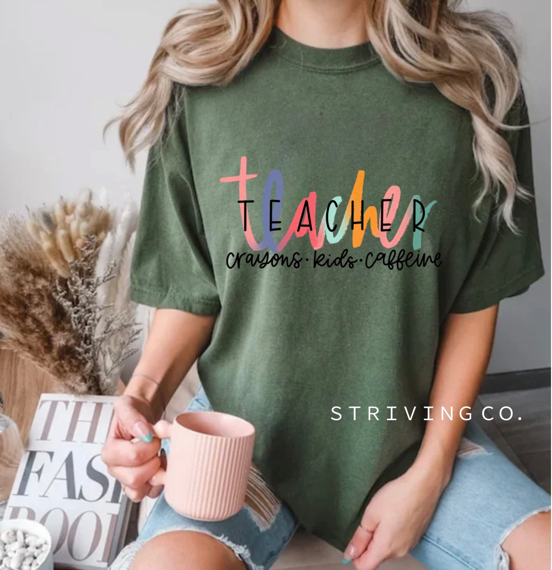 Teacher crayons kid’s caffeine tee